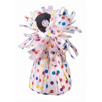 Rainbow Multi Colored Polka Dot Foil Balloon Weight 6oz