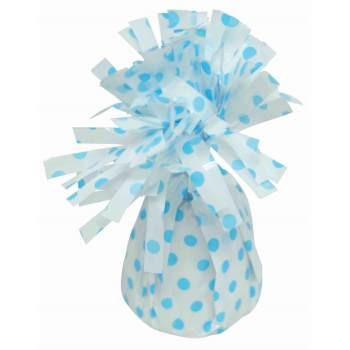 White And Light Blue Polka Dot Foil Balloon Weight 6oz