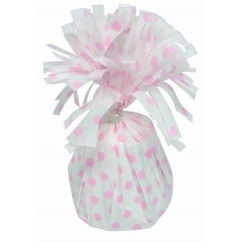 White And Light Pink Polka Dot Foil Balloon Weight 6oz