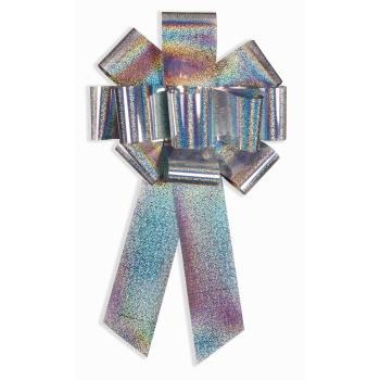 Silver Holographic Car Bow 25in