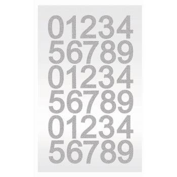 Silver Numbers Diamond Stickers 1/ct