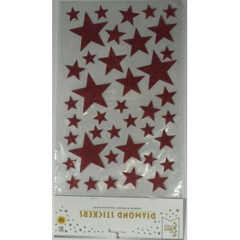 Red Stars Diamond Stickers 1/ct