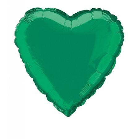 18" Metallic Green Heart - 376