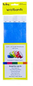 Tyvek Wristband - Blue 3/4in 100/ct