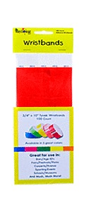 Tyvek Wristband - Red 3/4in 100/ct