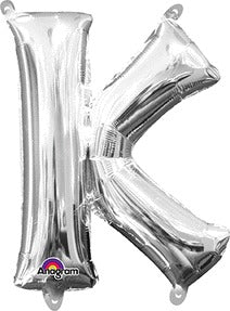 16in Letter K Silver <FONT color="red"><B>Consumer Inflated Air Filled</B></FONT>