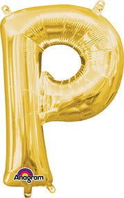 16in Letter P Gold <FONT color="red"><B>Consumer Inflated Air Filled</B></FONT>