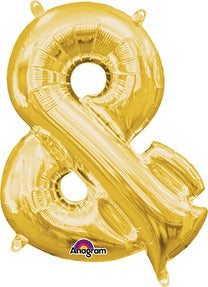 16in Ampersand Symbol Gold <FONT color="red"><B>Consumer Inflated Air Filled</B></FONT>