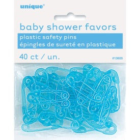 Blue Baby Pin Plastic Favors 40/ct