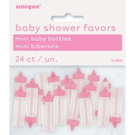 Pink Mini Baby Bottles Favors 24/ct