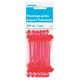 Plastic Flamingo Picks 3in 24/ct