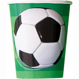 3D Soccer Paper Cups 9oz 8/ct