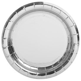 Silver Foil Round Dessert Plates 7in 8/ct