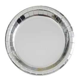 Silver Foil Round Dinner Plates 9in 8/ct