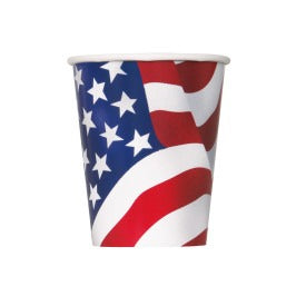 USA Flag Paper Cups 9oz 8/ct