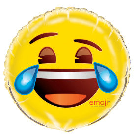 Crying Laughing Emoji Round Foil Balloon 18in, Packaged