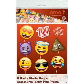 Emoji Faces Photo Booth Props, 8ct