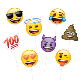 Emoji Faces Photo Booth Props, 8ct