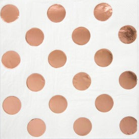 Rose Gold Foil Dots Beverage Napkins 16/ct