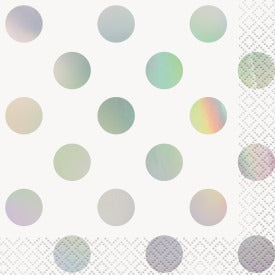 Iridescent Dot Beverage Napkins 16/ct