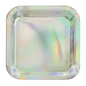 Iridescent Square Dessert Plates 7 inch 8/ct