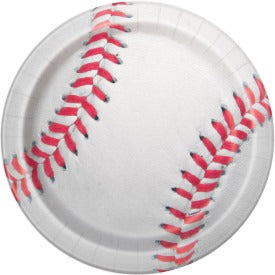 Baseball Round Dinner Plates 9in 8/ct