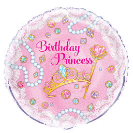 Pink Princess Round Foil Balloon 18in