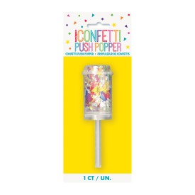 Foil Confetti Push Popper - Multi Color 1/ct