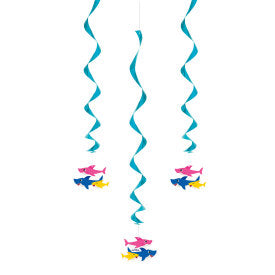Baby Shark Hanging Swirl Decorations, 26in, 3ct
