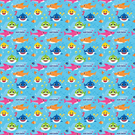 Baby Shark Gift Wrap, 30in x 5 ft