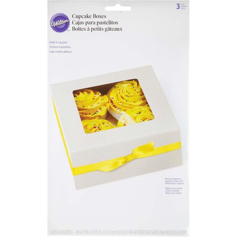 White Cupcake Boxes 3/ct