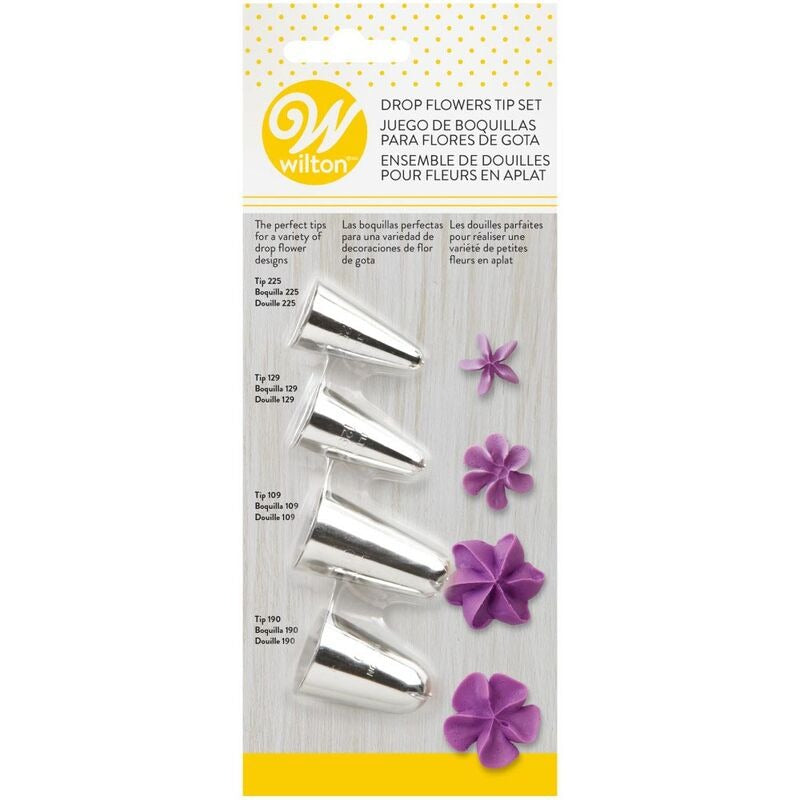 Cake Decorating Drop Flower Tip Set 4/ct