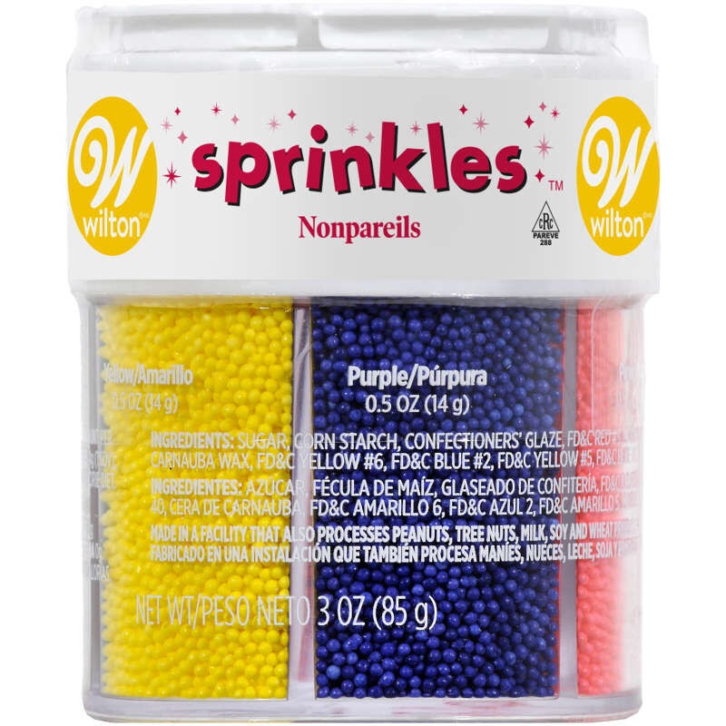 Assorted Color Nonpareils Sprinkles, 6-Colors