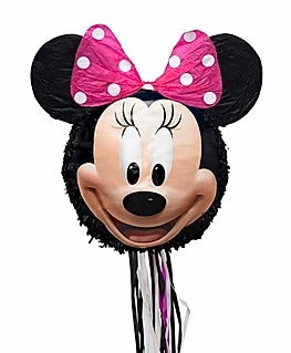 Minnie Mouse shaped pull pinata